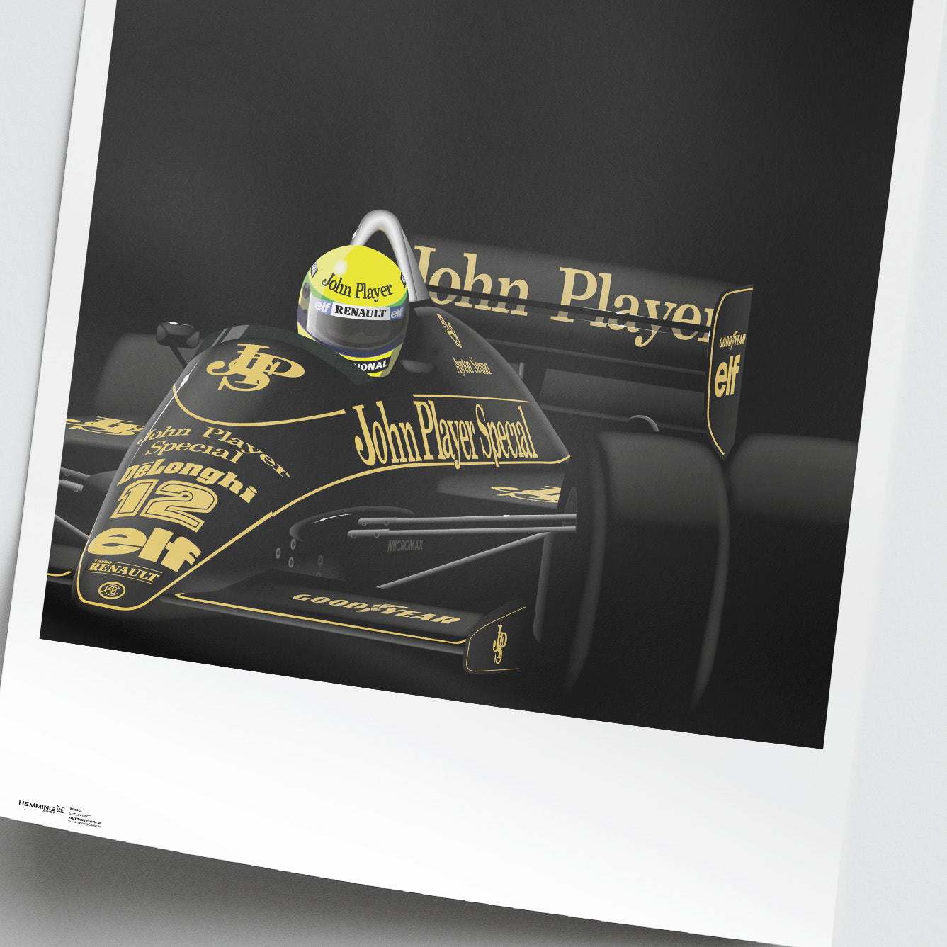 Ayrton Senna Lotus 98T 1986 F1 Poster | Hemming Design