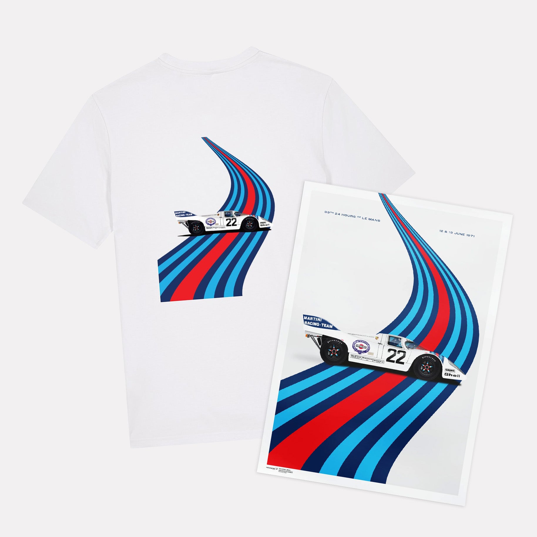 Porsche 917K Martini T-Shirt & Poster Bundle