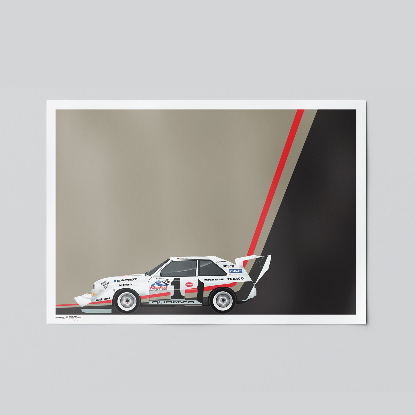 Audi S1 Quattro Poster Pikes peak illustration graphic design