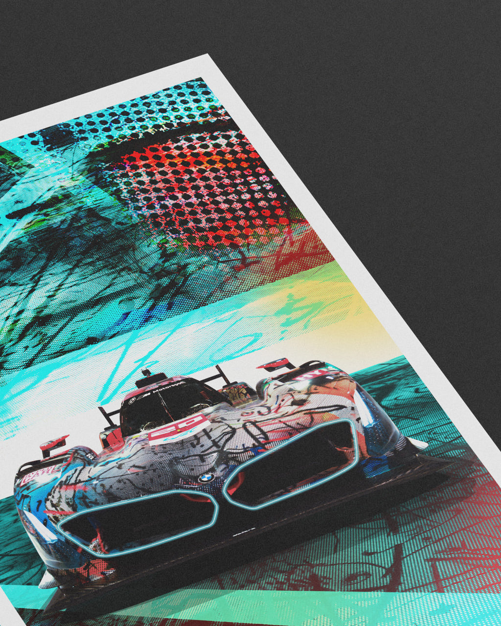 BMW M Hybrid V8 Poster | BMW Art car by Julie Mehretu | Frijns - Rast - van der Linde