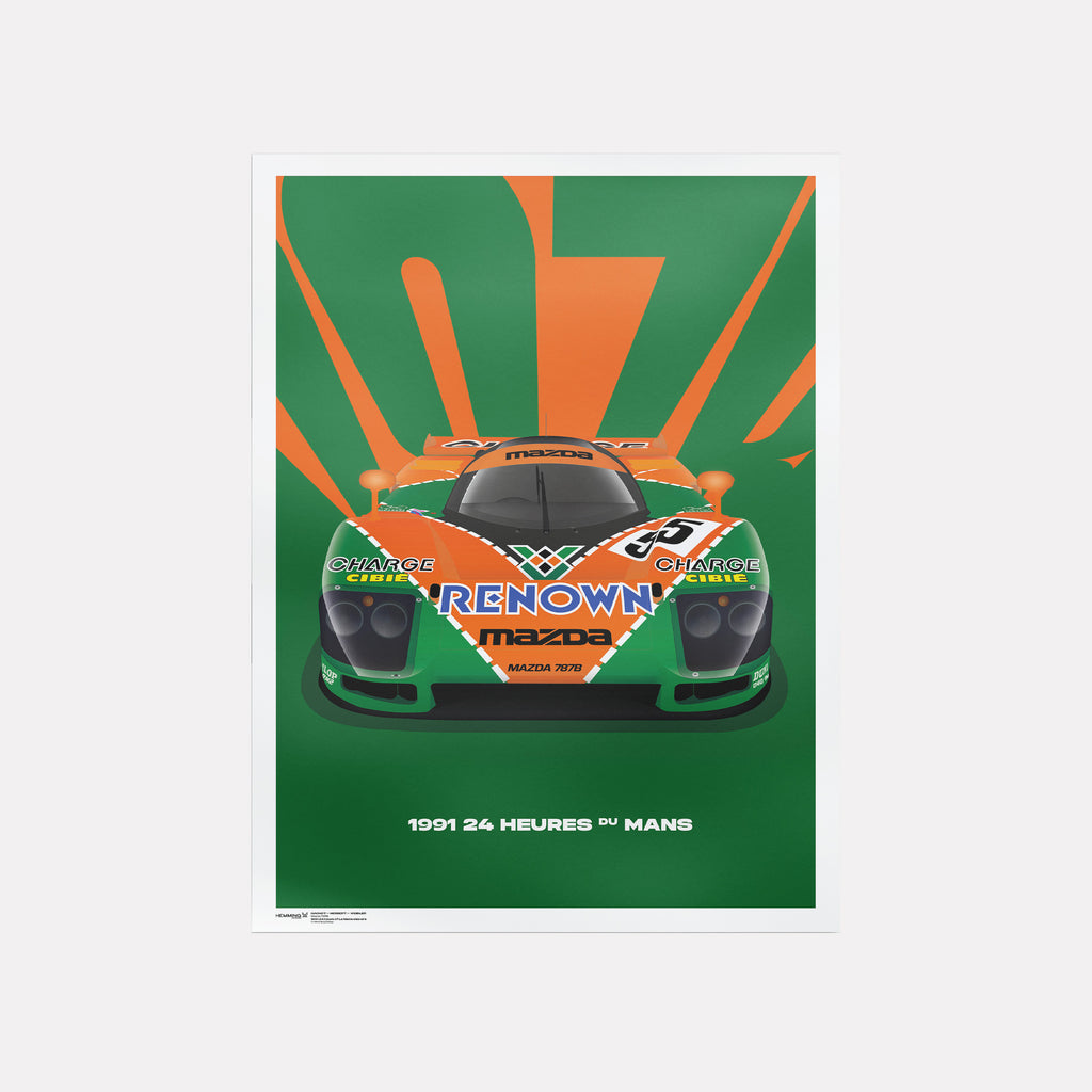 Mazda 787B Poster | 1991 24 hours of Le Mans winners | Gachot - Herbert - Weidler