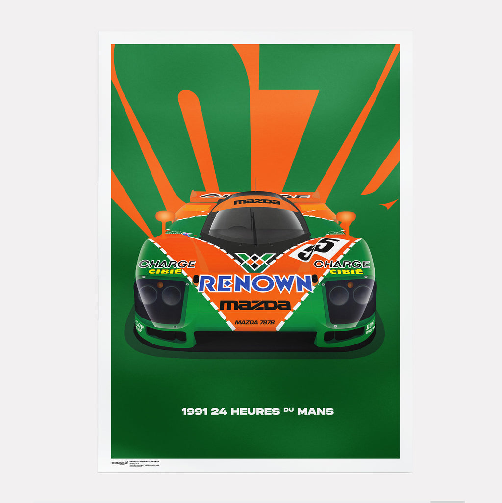 Mazda 787B Poster | 1991 24 hours of Le Mans winners | Gachot - Herbert - Weidler