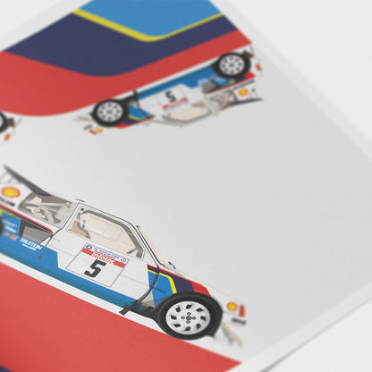 Peugeot 205 T16 E2 Poster Group B Illustration Close-up