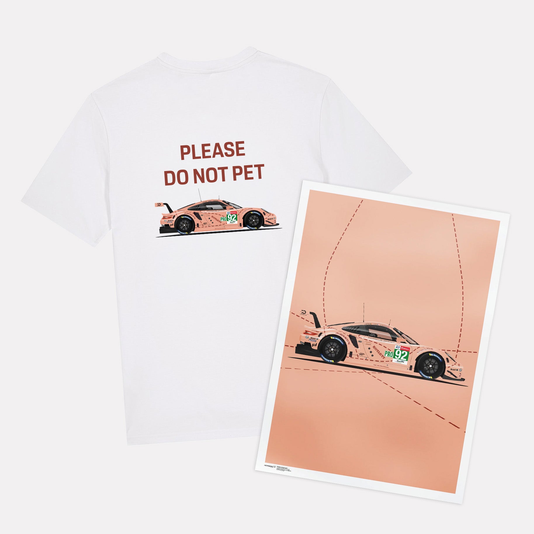 Porsche Pink Pig T-Shirt & Poster Bundle