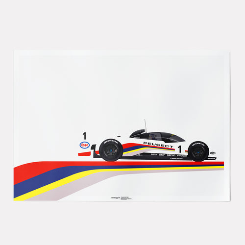 "Peugeot on Top." | Peugeot 905 Evo B2 Poster | 1992 24 Hours of Le Mans