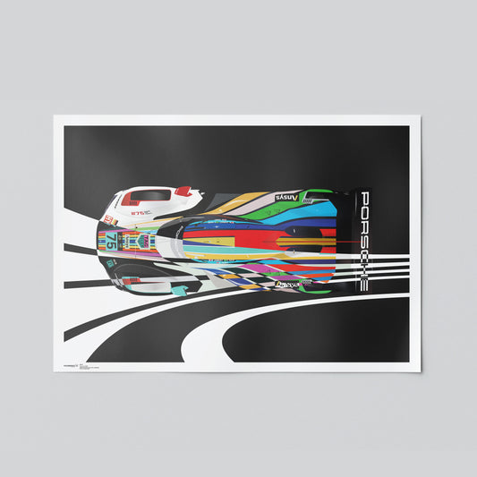 Porsche 963 Illustrated poster design