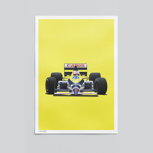 Nigel Mansell Illustration poster of Formula 1 Grand Prix Monaco 1988