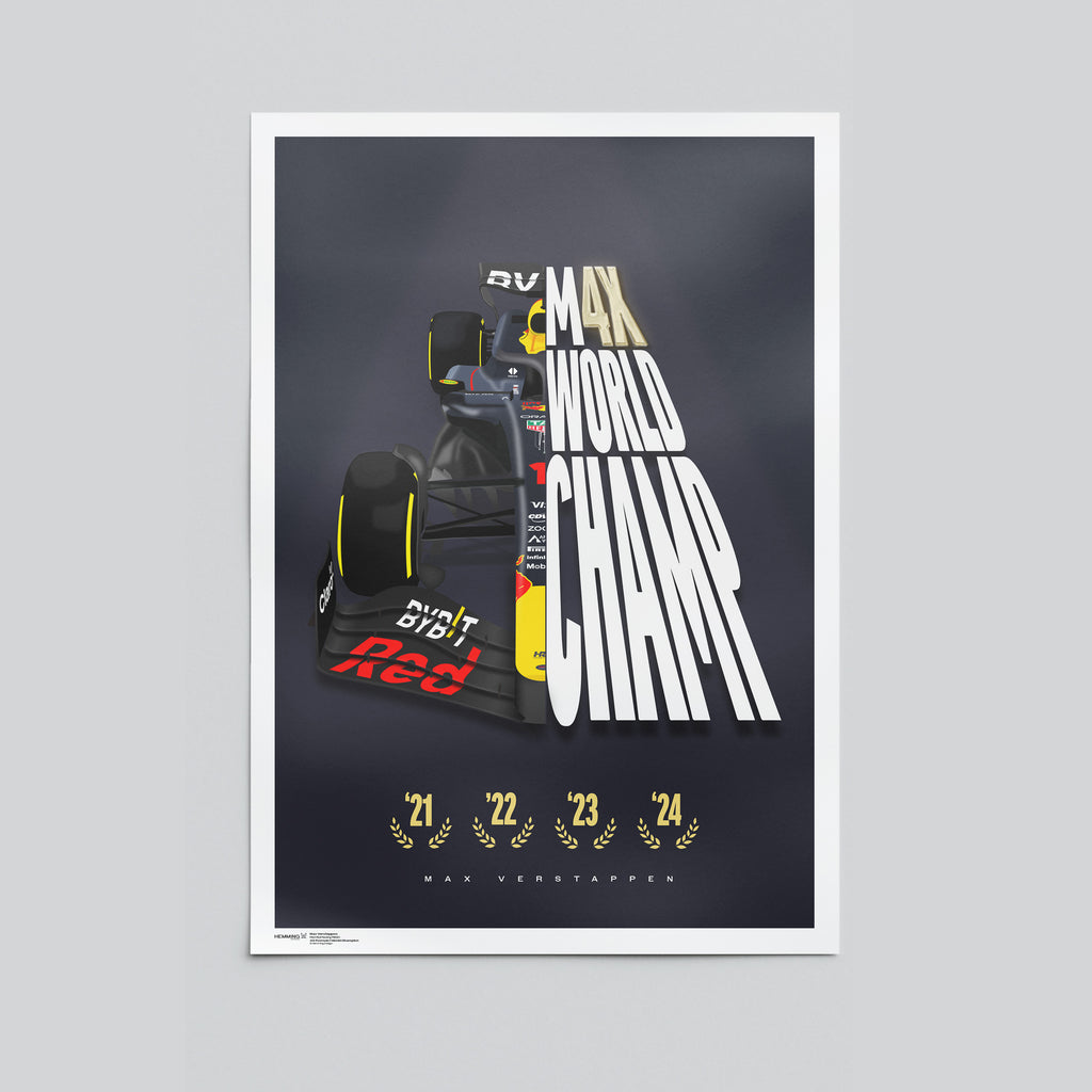 Max Verstappen poster world champion 2024